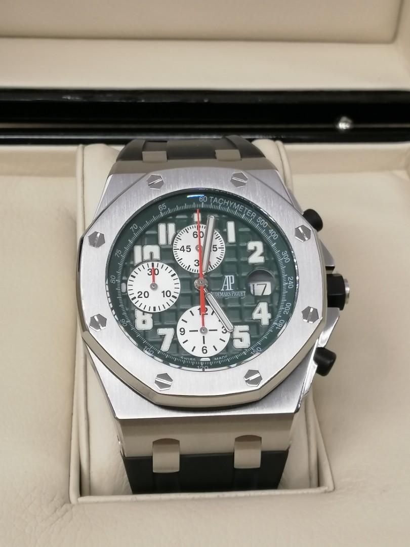 Audemars piguet royal oak offshore 42 mm green dial monte napoleone limited edition 100 pcs full set
