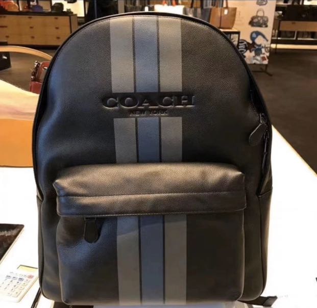 Coach mens deals leather backpack