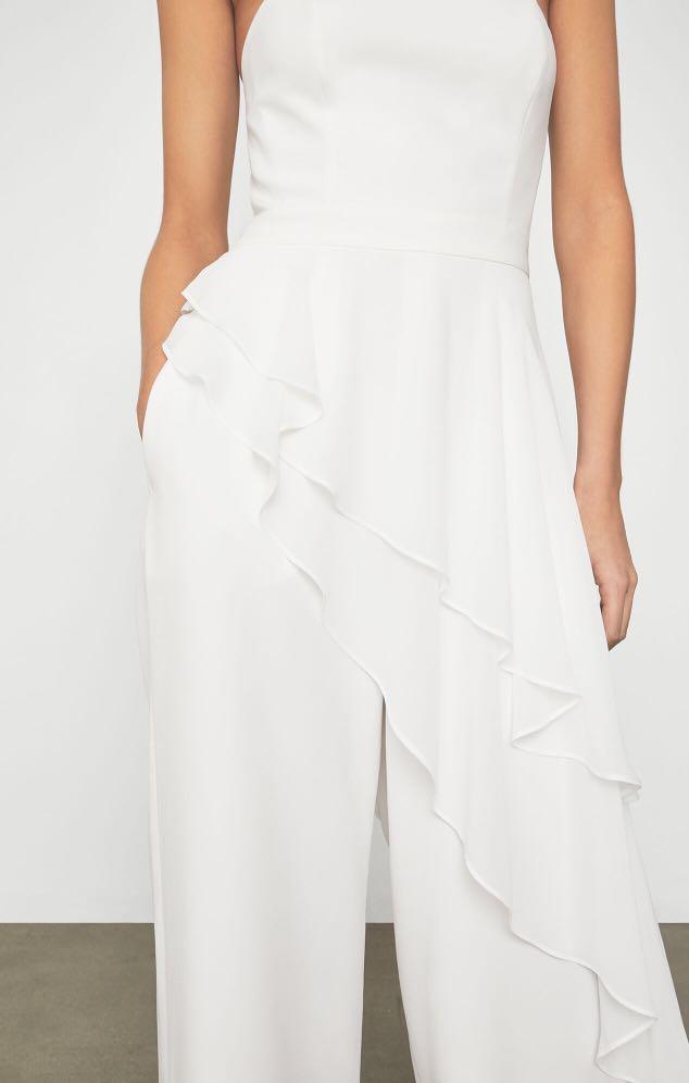 bcbg ruffle jumpsuit