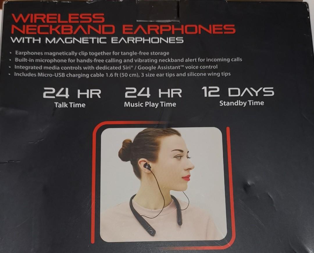 Blackweb Wireless Neckband Earphones Earbuds, Audio, Earphones on Carousell