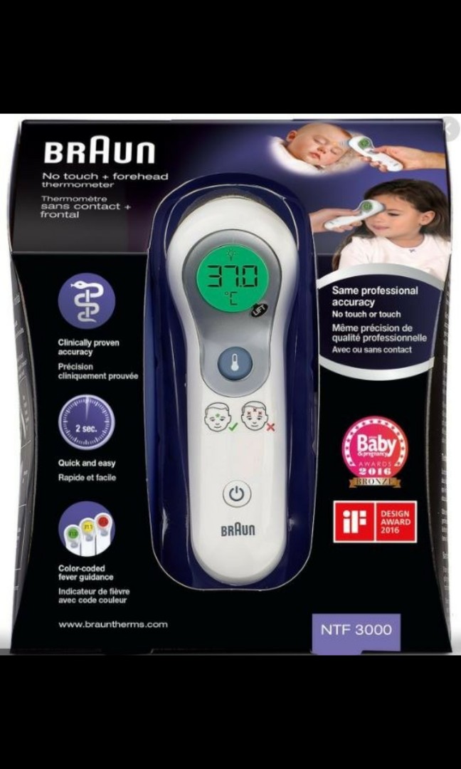 Braun Forehead Thermometer NTF3000, Health & Nutrition, Thermometers on