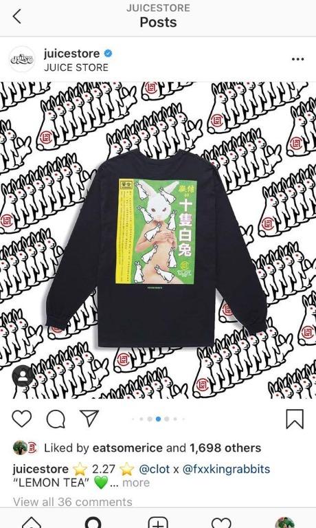 CLOT X #FR2 Porno 10 rabbit long sleeve M, Men