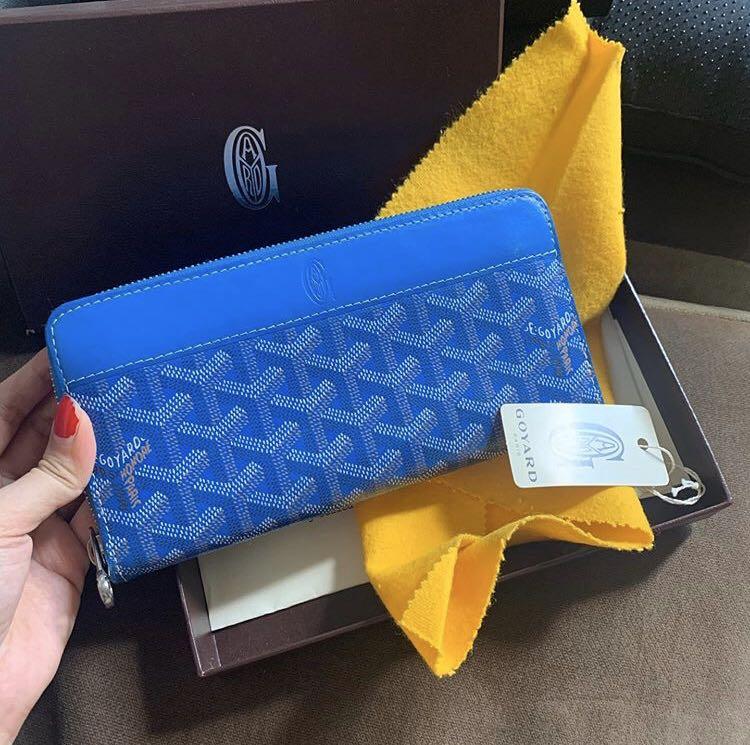 Goyard Long Zip Wallet Blue MINT Condition, Luxury, Bags & Wallets on  Carousell