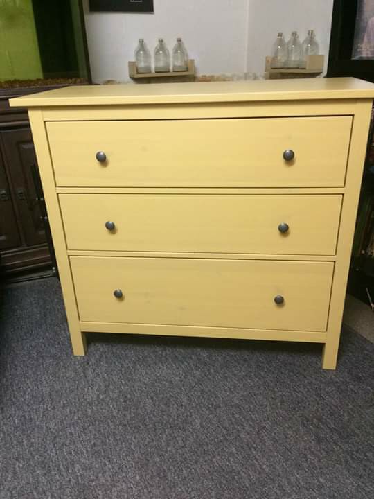 Like NEW Ikea HEMNES Chest of 3 Drawers Yellow Solid Wood
