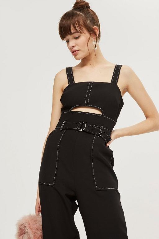 Topshop black and white jumpsuit store