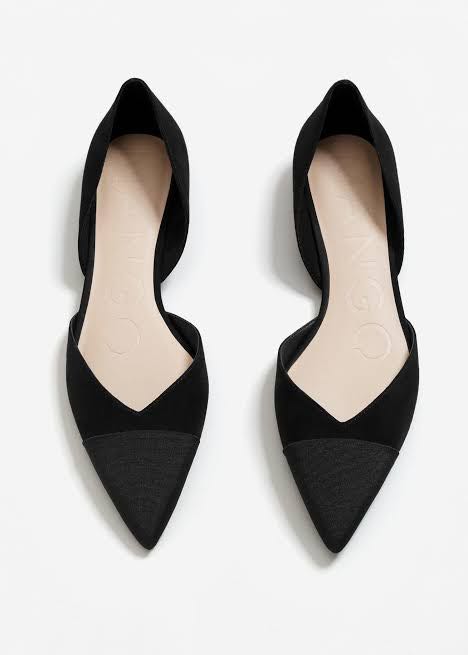 black pointed flats