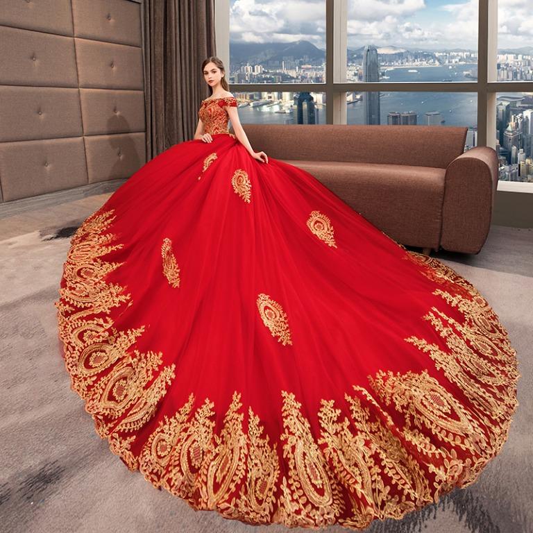 Red and gold fashion hot sale