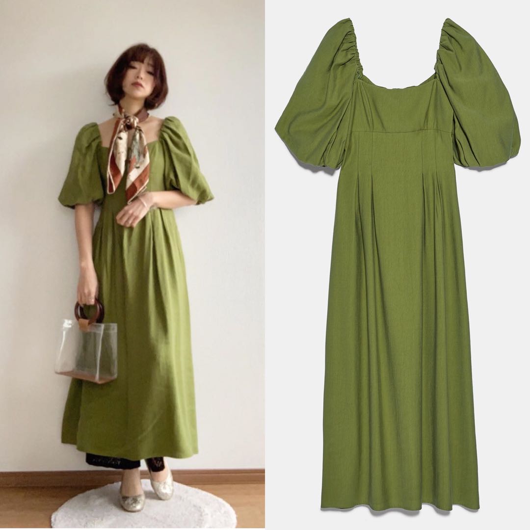 zara green dress