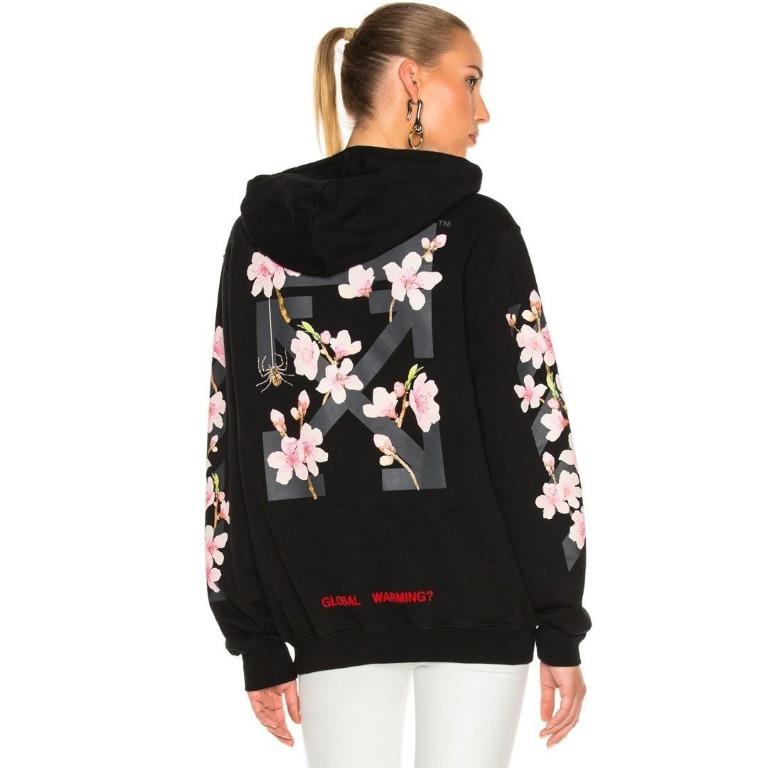 Cherry blossom off outlet white hoodie