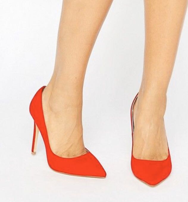 Red wide fit heels, Women's Fashion 