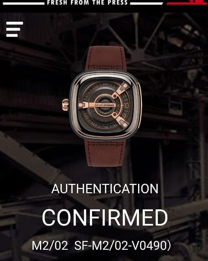 Seven Friday Watch AUTHENTICATION CONFIRMED diameter 4.6cm kaca