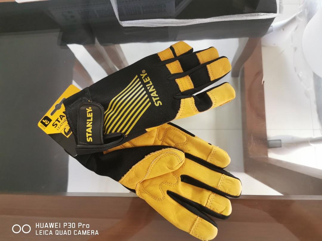 stanley work gloves leather
