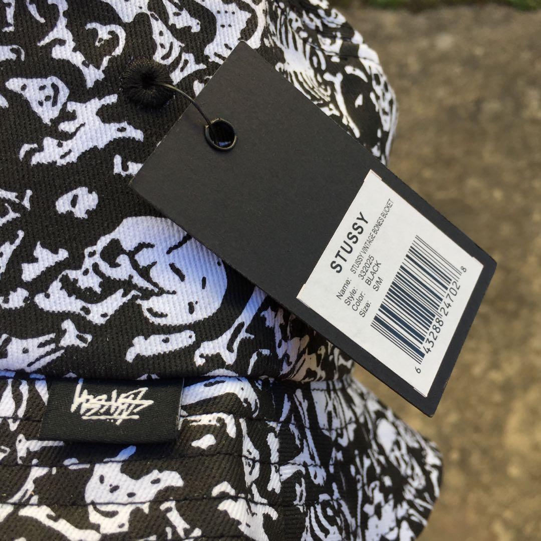 Stussy Vintage Bones Bucket Hat Men s Fashion Watches