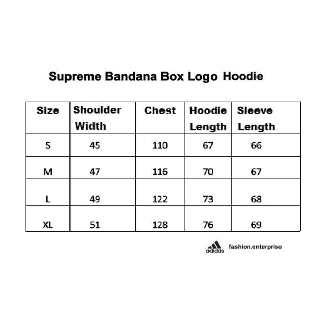 Supreme box best sale logo hoodie measurements