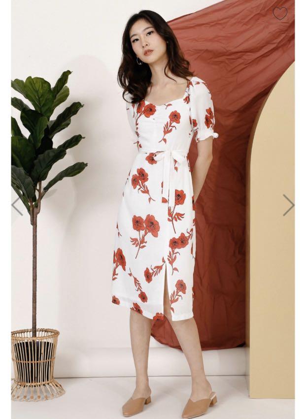 The Willow Label Celine Off Shoulder Dress Floral, Women's Fashion