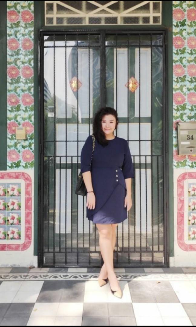 Navy blue dress size 20 Clearance