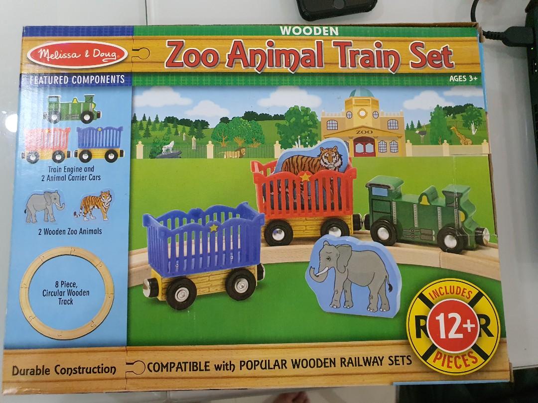 zoo animal train set