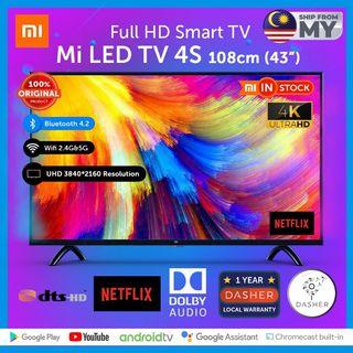 [ENGLISH] XiaoMi Mi LED 4K Android Smart TV 43 Inch UHD - Global Version Television with Wifi Google Netflix Youtube