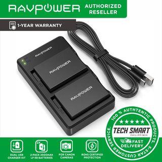 RAVPower LP-E8 Replacement Battery 2000mAh Camera Batteries and Dual USB Charger Kit for Canon EOS Rebel T2i, T3i, T4i, T5i, EOS 550D, EOS 600D, EOS 650D, EOS 700D DSLR Digital Cameras (2-Pack)