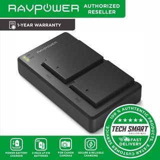 RAVPower LP-E10  Batteries and Dual Camera Battery Charger Set Compatible with Canon EOS Rebel T6, T5, T7, T3, Kiss X50, Kiss X70, EOS 1100D, EOS 1500D, EOS 1200D, EOS 1300D (2-Pack)