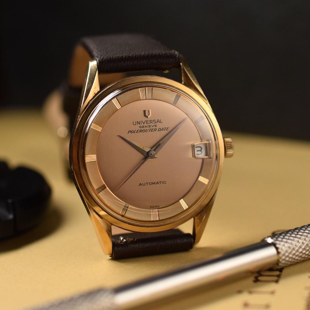 18k Pink Gold Universal Gen ve Polerouter Men s Fashion Watches