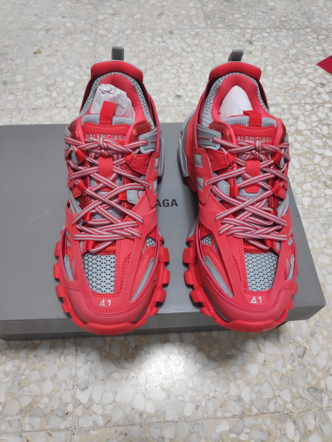 balenciaga track trainer orange grey