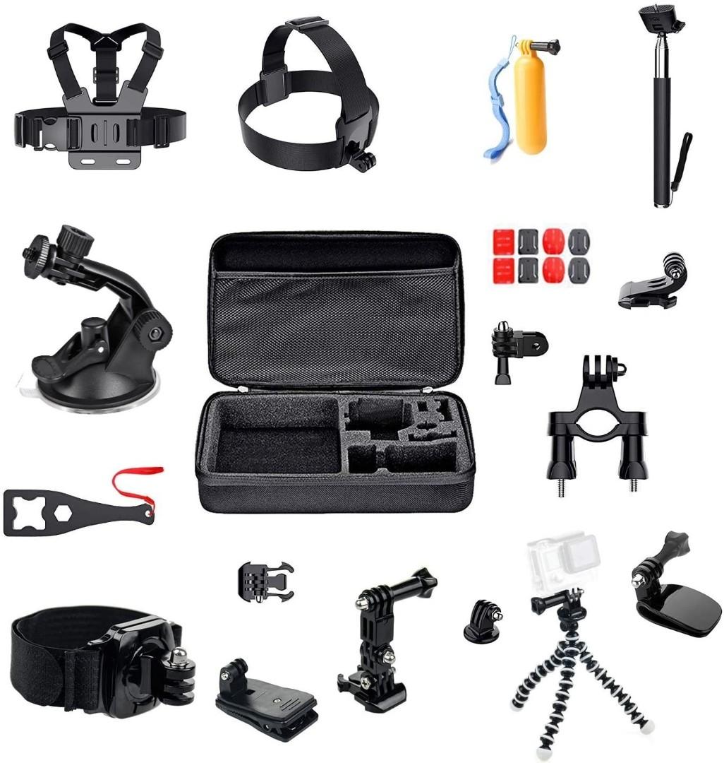 BN 16 in 1 Action Camera Accessory Kit for GoPro Hero 8/7/6/5/4/3+ Session Black Fusion DJI OSMO Action Yi AKASO SJ4000/SJ5000/SJ6000 DBPOWER Rollei Campark, Photography, Photography Accessories, Other Photography