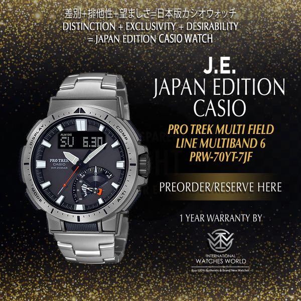CASIO JAPAN EDITION PRO TREK MULTI FIELD LINE MULTIBAND 6 TITANIUM PRW 70YT 7JF
