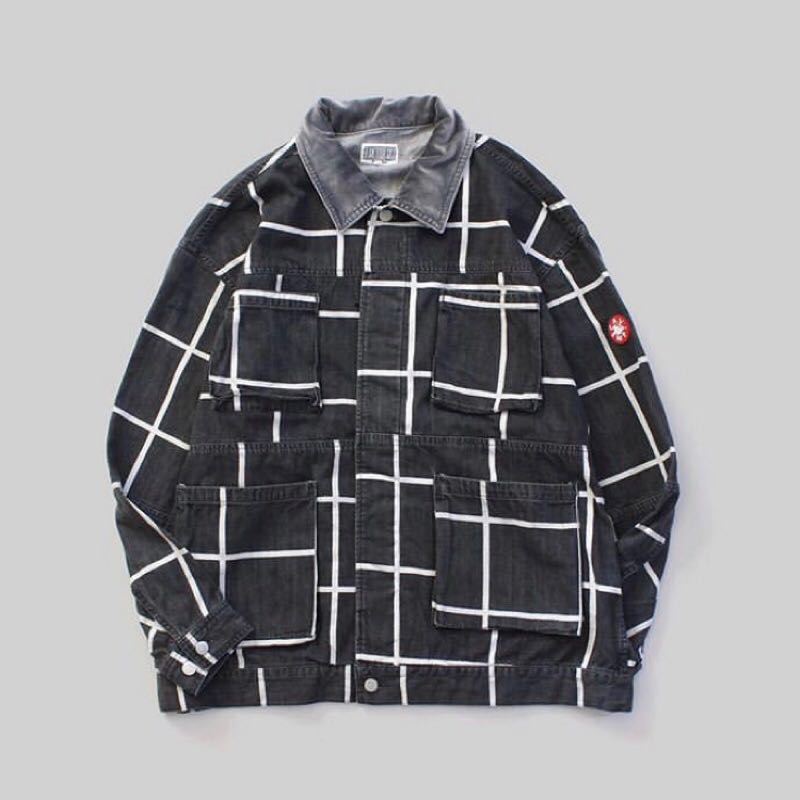 Cav Empt Grid Black Denim Jacket (L) C.E / Cavempt 外套, 他的時尚