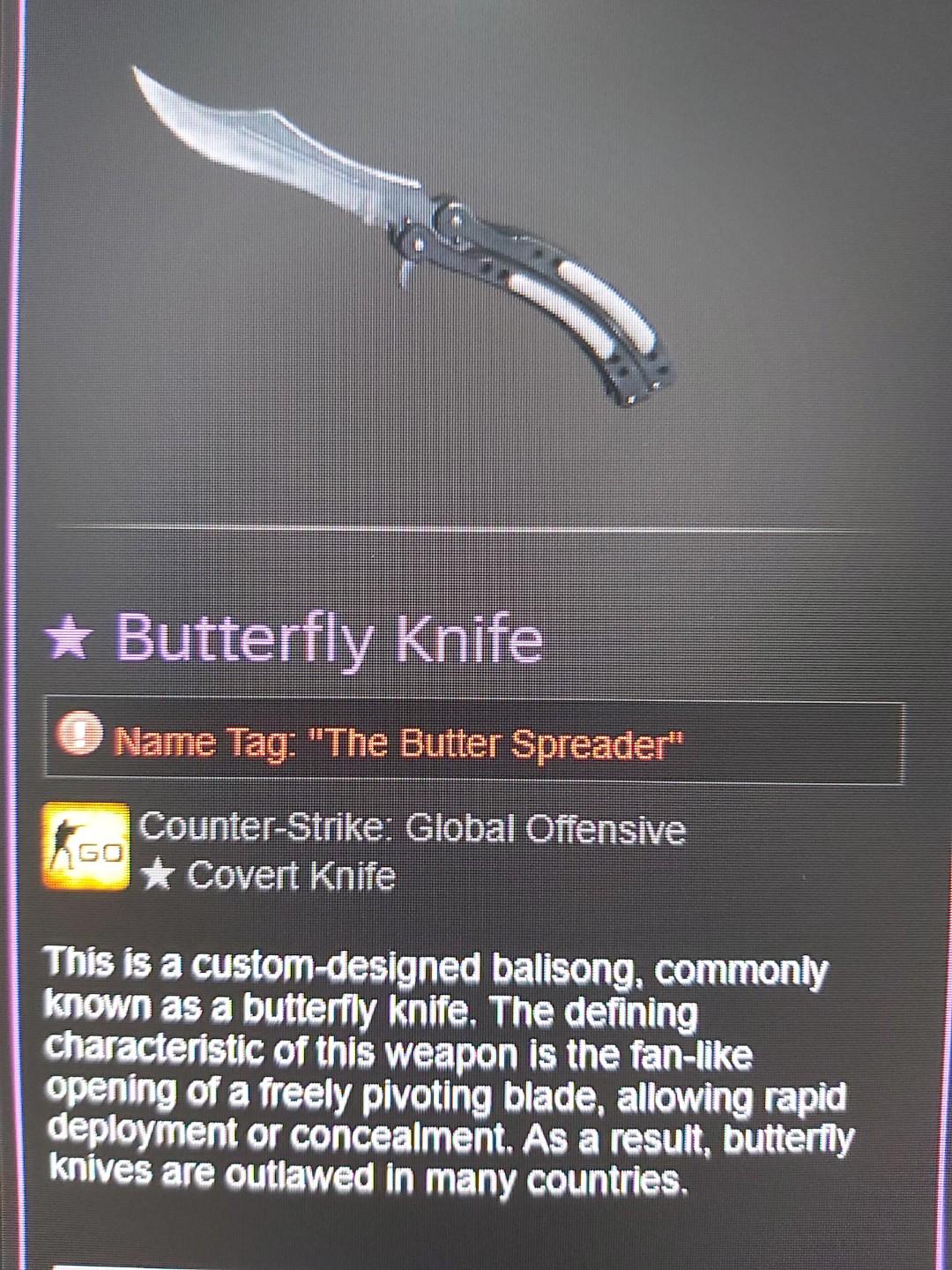 Csgo Butterfly Knife Vanilla Toys Games Video Gaming In Game Products On Carousell - csgo butterfly knife roblox