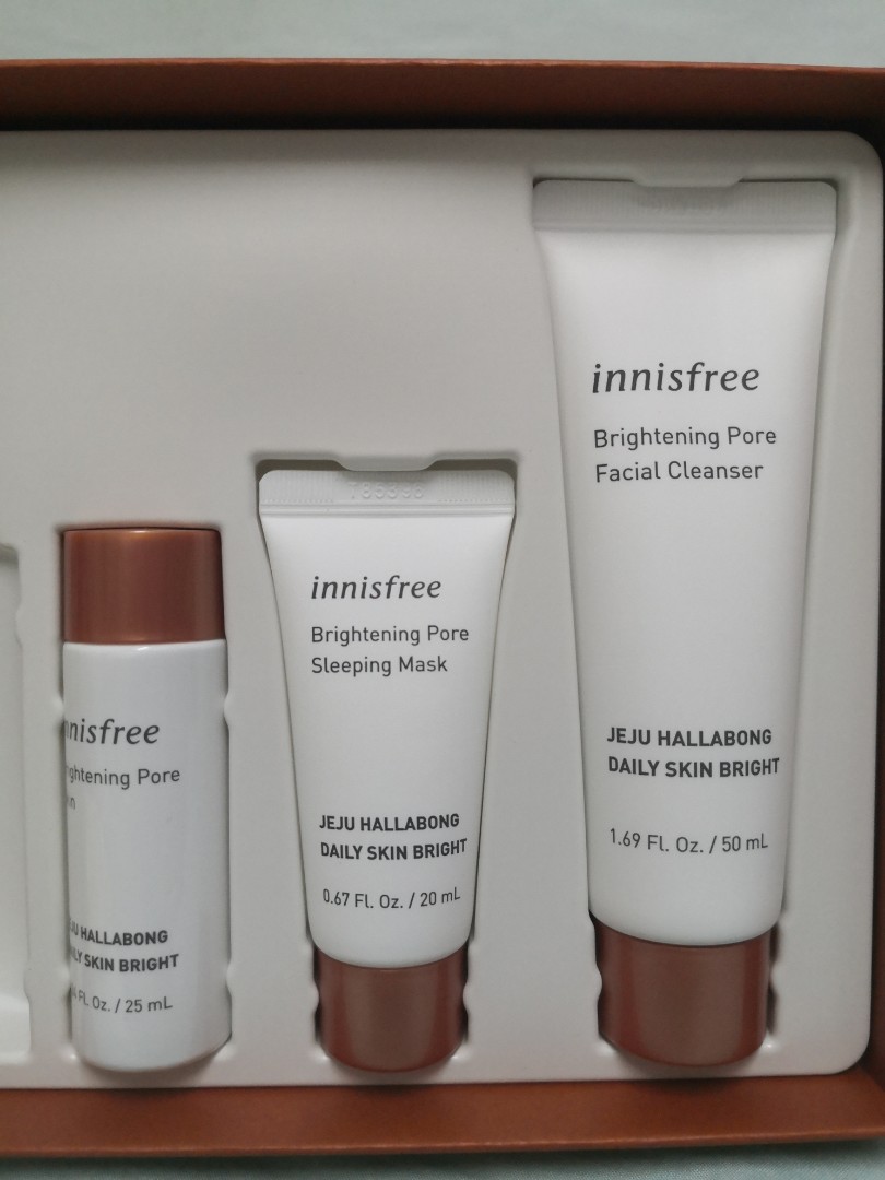 Innisfree Brightening Pore Skin, Sleeping Mask & Facial Cleanser