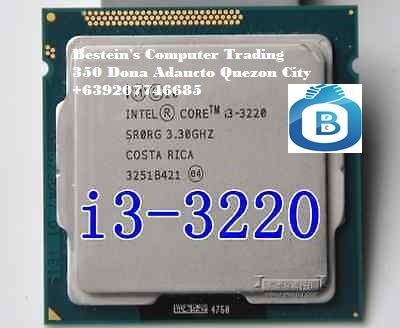 Intel i3 3rd Gen (3220) / 3.3 GHz, LGA 1155 (Category: Computer Parts) located in Quezon City. Submitted by besteinpc (Listing ID 286438749, Image 1). Description: Intel Core i3 3rd Gen (3220) / 3.3 GHz processor Type / Form FactorIntel Core i3 3220 (3rd Gen) Cache Memory DetailsSmart Cache - 3 MB TypeCore i3 Number of CoresDual-Core Number of Threads4 threads Processor Numberi3-3220 Generation3 Thermal Design Power55 W.