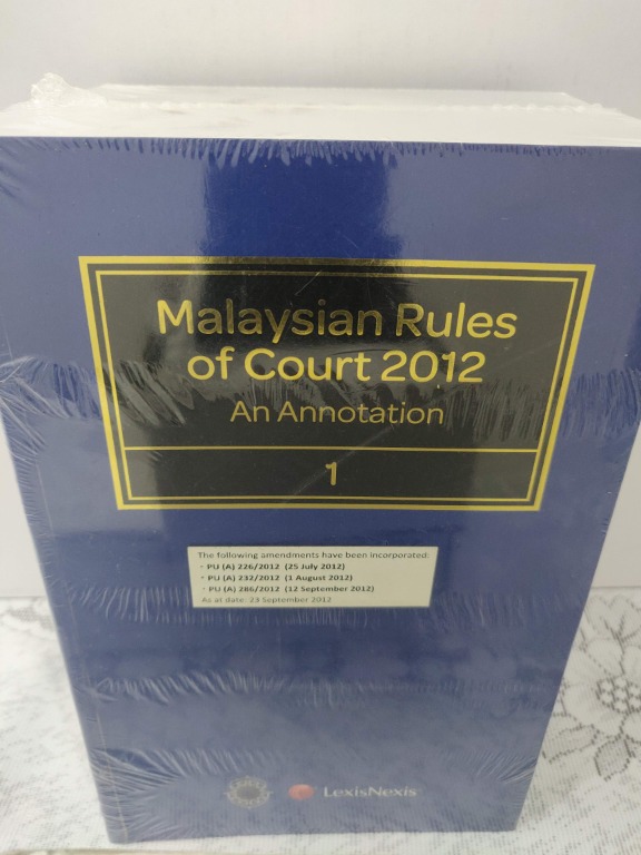 Malaysian Rules Of Court An Annotation 2012 Books Stationery Books On Carousell
