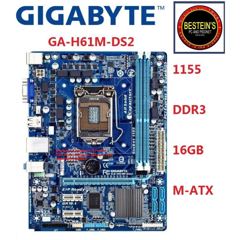 MOTHERBOARD, GIGABYTE GAH61MDS2 LGA SOCKET 1155 Micro ATX, Computers
