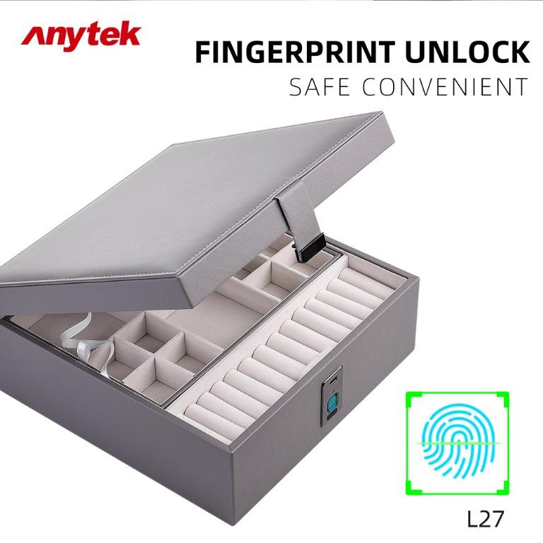 New Fingerprint Lock Jewelry Box Highend Jewelry Watch Storage Box
