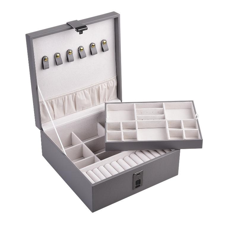 New Fingerprint Lock Jewelry Box Highend Jewelry Watch Storage Box