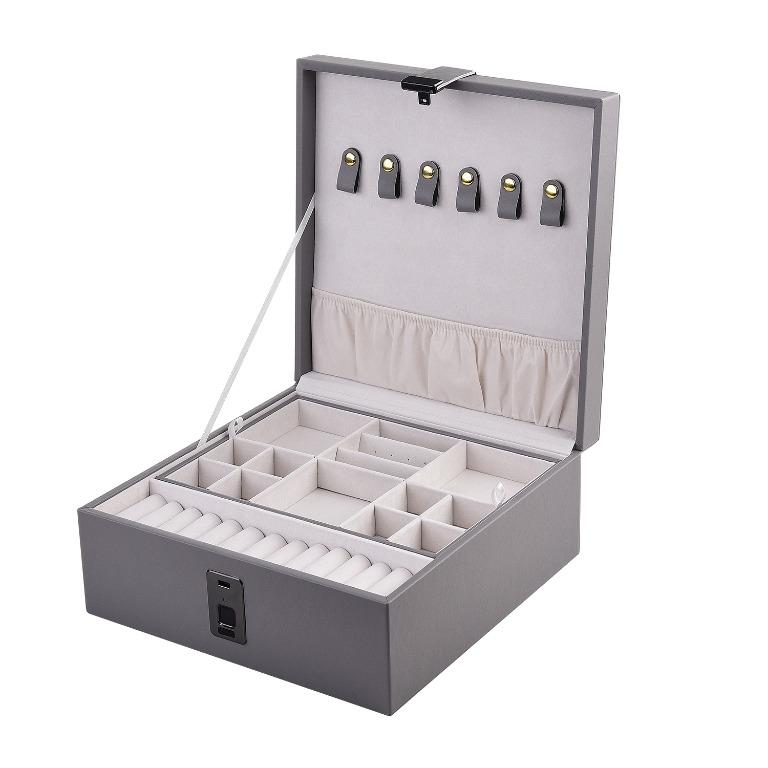 New Fingerprint Lock Jewelry Box Highend Jewelry Watch Storage Box