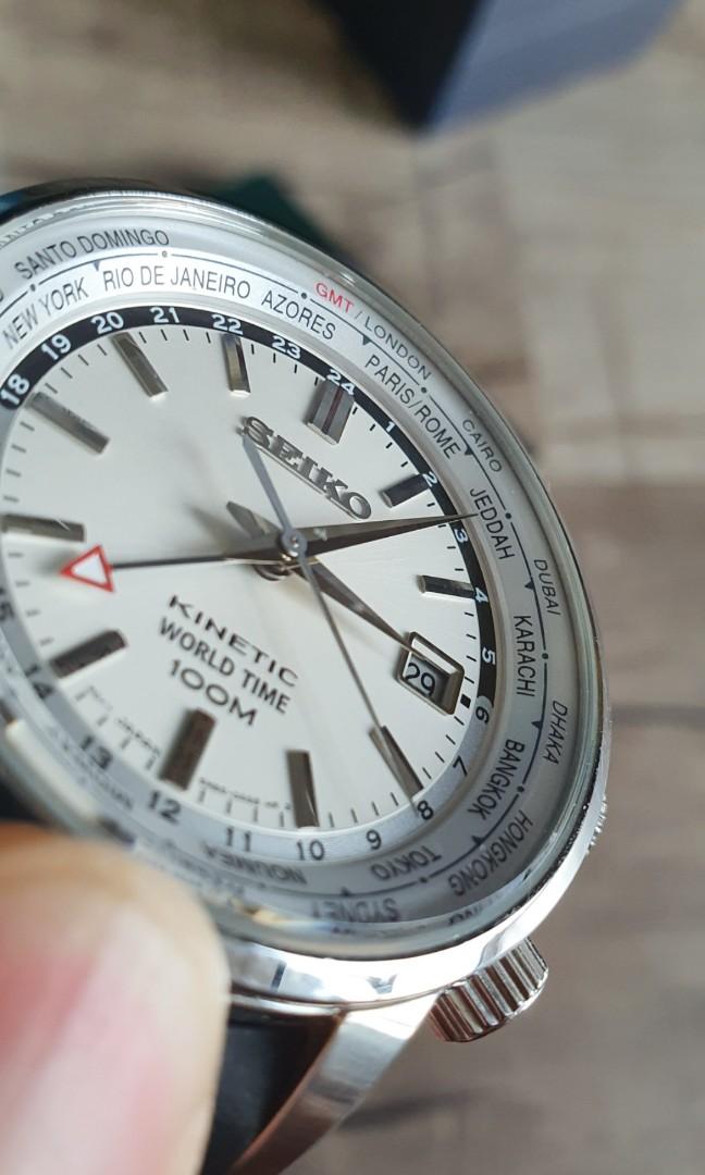 Seiko Kinetic World Time GMT SUN067, Men's Fashion, & Accessories, Watches on Carousell