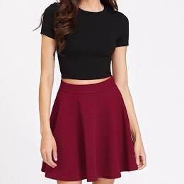 LRH Maroon wine red Skater Skirt Women s Fashion Bottoms Skirts