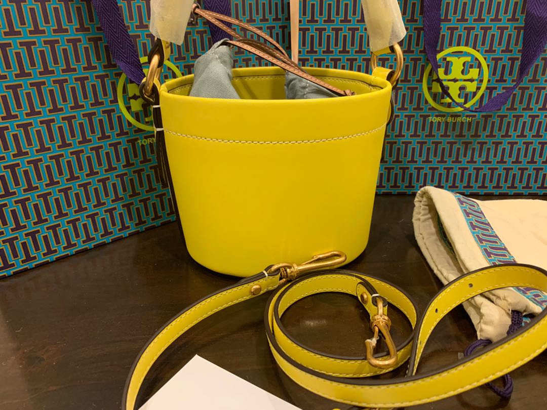 Authentic Tory Burch Miller small canteen bag in yellow