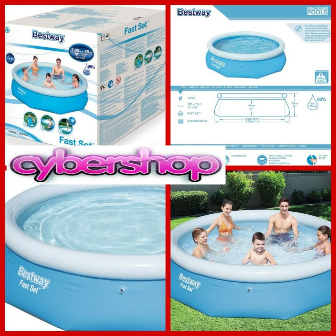 Bestway Fast Set Model No 57266 3 05m X 76cm Or 10 Feet X 30 Inch 3 05 M X 76 Cm Everything Else Others On Carousell
