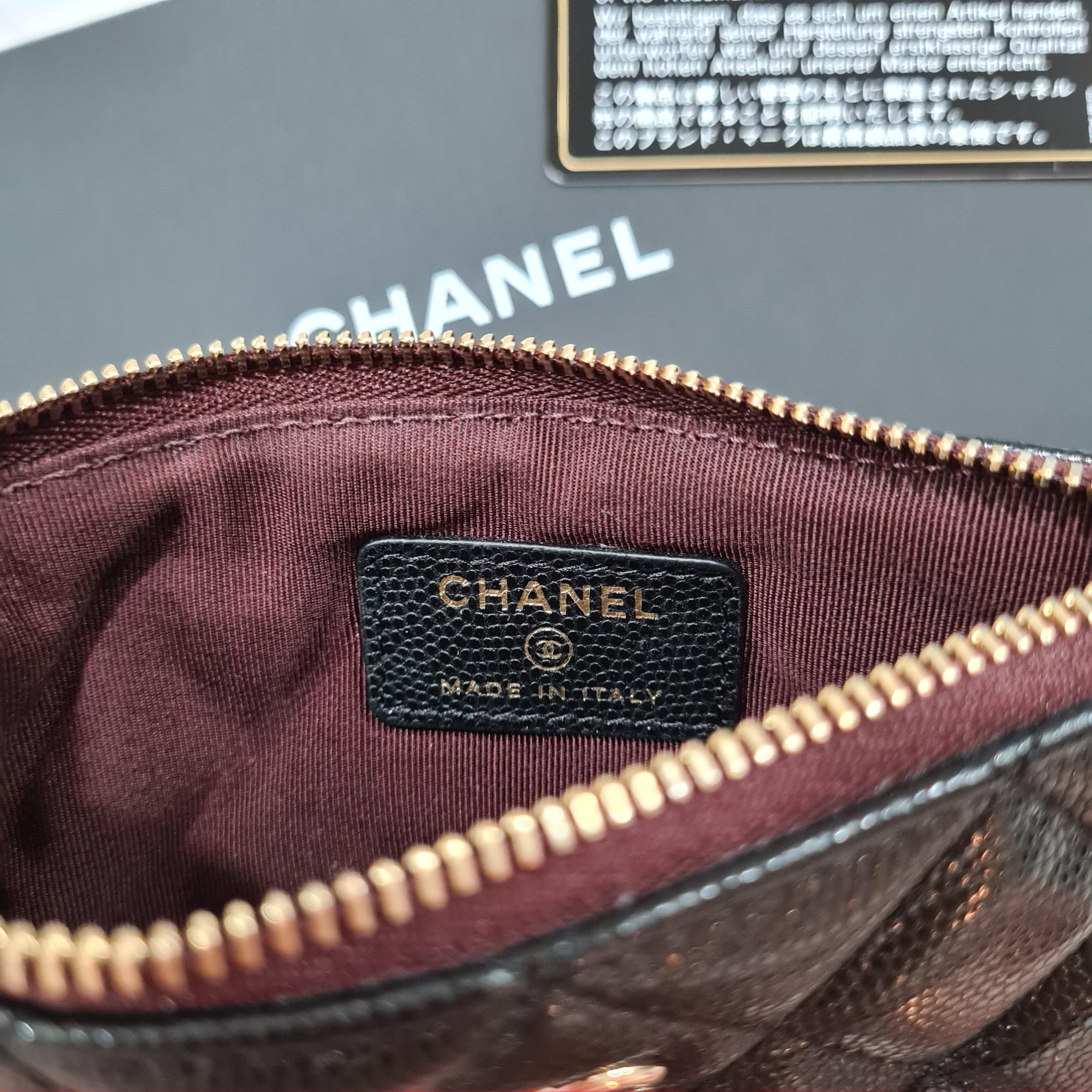 Chanel Mini O-Case / Pouch in 23B Caramel Caviar and LGHW – Brands