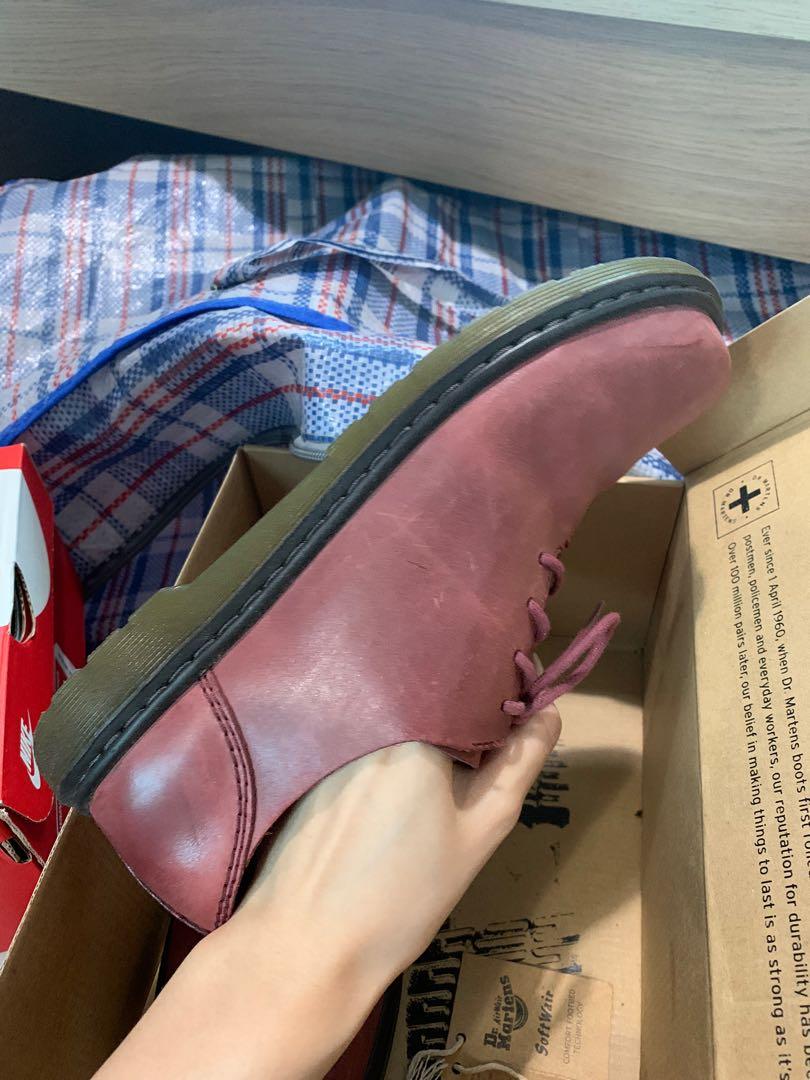 Dr. Martens Lorrie deep red boots shoes Women s Fashion Footwear Flats on Carousell