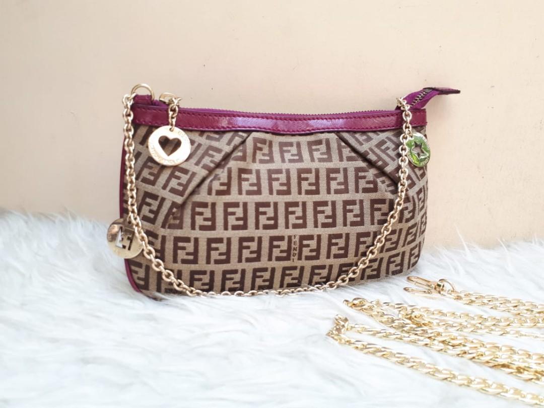 fendi zucca chain pochette
