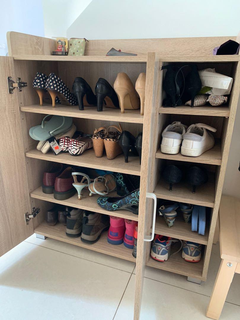oak shoe cabinet with doors on Experion Shoe Cabinet Sonoma Oak 89 80 33cm Furniture Shelves Drawers On Carousell