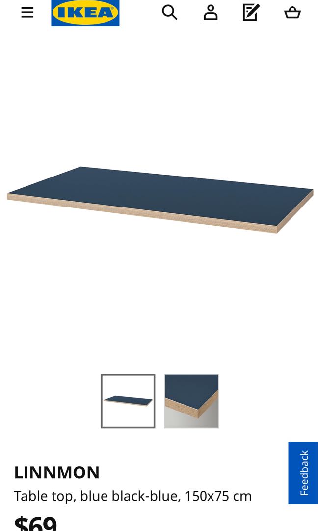 Ikea blue outlet table top