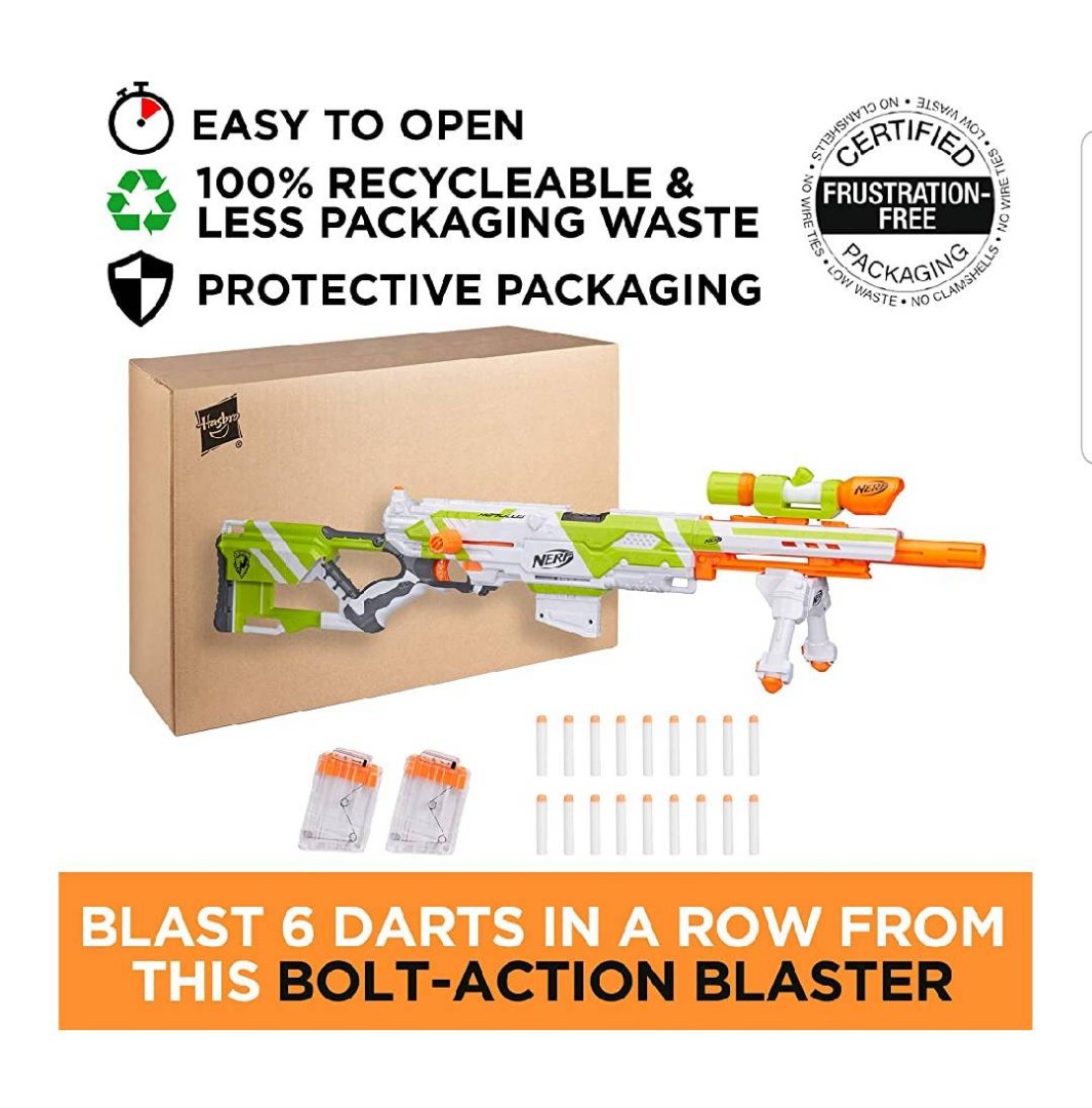longstrike nerf modulus toy blaster with barrel extension