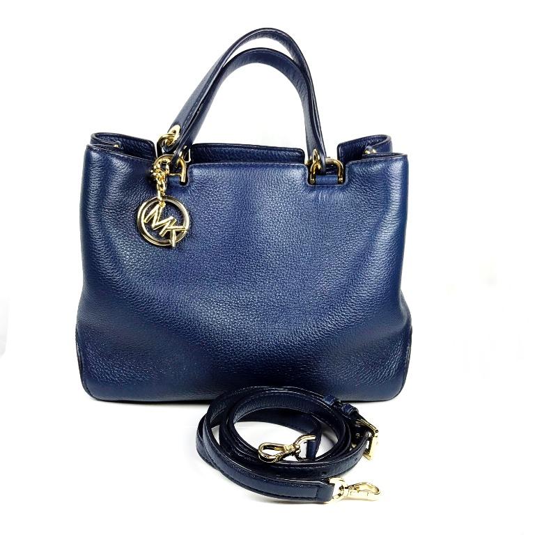 michael kors navy blue leather purse