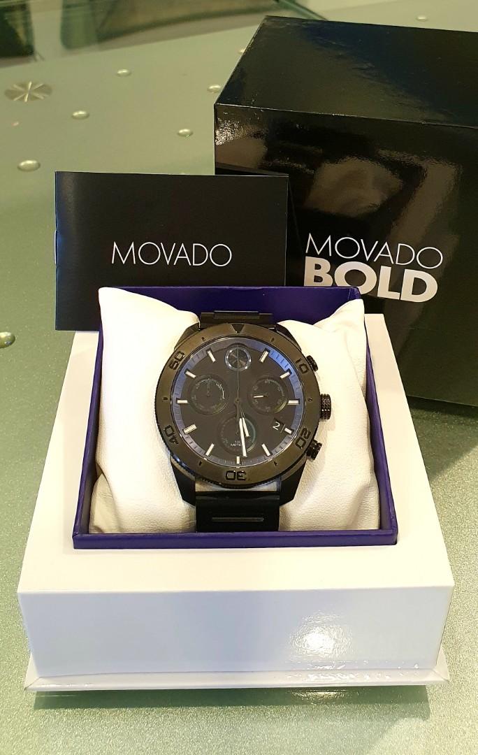 Movado bold deals chronograph black