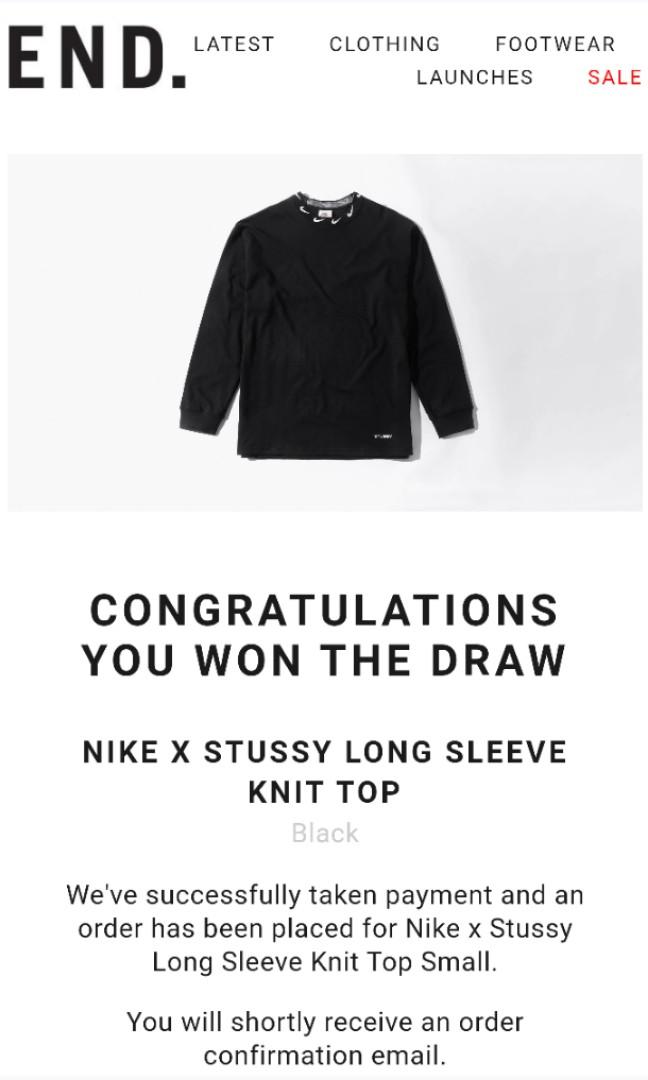 nike stussy long sleeve knit top